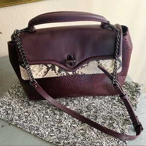 SOLD Rebecca Minkoff Shoulder Bag Snake Print Burgundy